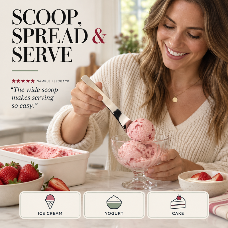 Extra-Thick 316L Stainless Steel Dessert Spoons – Long Handle